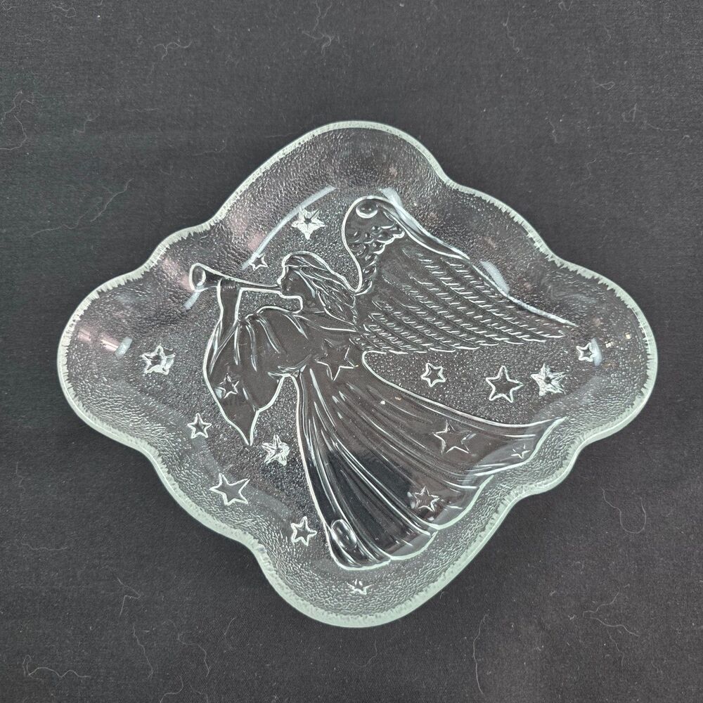 Mikasa Angel Music Candy Dish Clear Embossed Angel with Horn